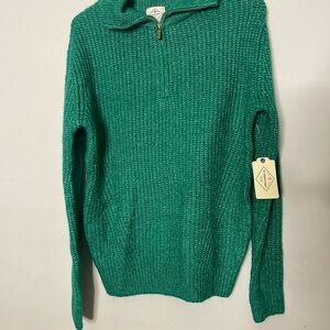 St. John's Bay Teal Half-Zip Sweater